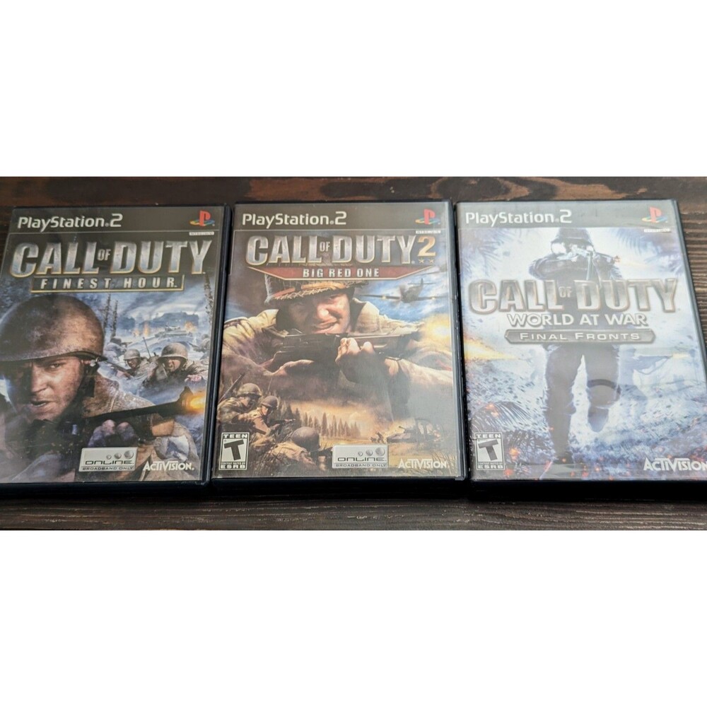 Call of Duty Lot Of 3x PlayStation 2 PS2 Big Red One, World At War Finest Hour